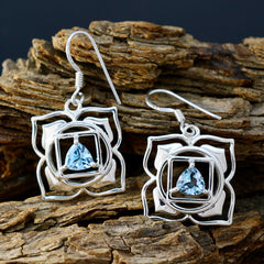 Lorena Blue Solitaire Earrings - Elegant Gemstone Jewelry
