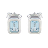 Lourdes Blue Earrings with Elegant Gemstone Design Blue Topaz Blue Stud