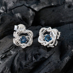 Lourdes Blue Stud Earrings | Gemstone Jewelry for Every Occasion
