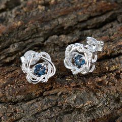 Lourdes Blue Stud Earrings | Gemstone Jewelry for Every Occasion