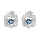 Lourdes Blue Stud Earrings | Gemstone Jewelry for Every Occasion Blue Sapphire CZ Blue Stud