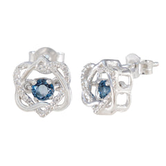 Lourdes Blue Stud Earrings | Gemstone Jewelry for Every Occasion