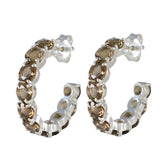 Lourdes Brown Stud Earrings for Everyday Glam Smoky Quartz Brown Stud