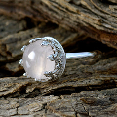 Lucia Art Deco Pink Ring with Sterling Silver Band