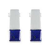 Lucia Blue Solitaire Stud Earrings for Everyday Glam Lapis Lazuli Blue Stud