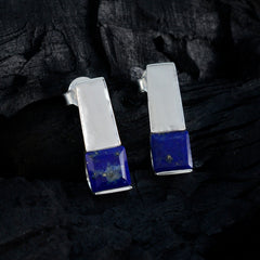 Lucia Blue Solitaire Stud Earrings for Everyday Glam