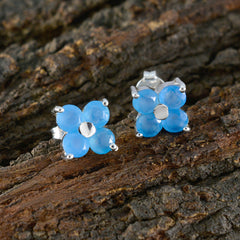 Lucia Blue Stud Earrings - Chic & Vibrant Gemstone Jewelry