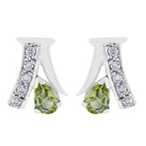Lucia Green Stud Earrings for Glamorous Style Peridot Green Stud