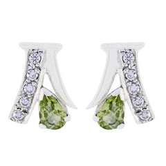 Lucia Green Stud Earrings for Glamorous Style Peridot Green Stud
