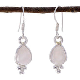 Lucia Pink Dangle Earrings for Chic Everyday Glam Rose Quartz Pink Dangle
