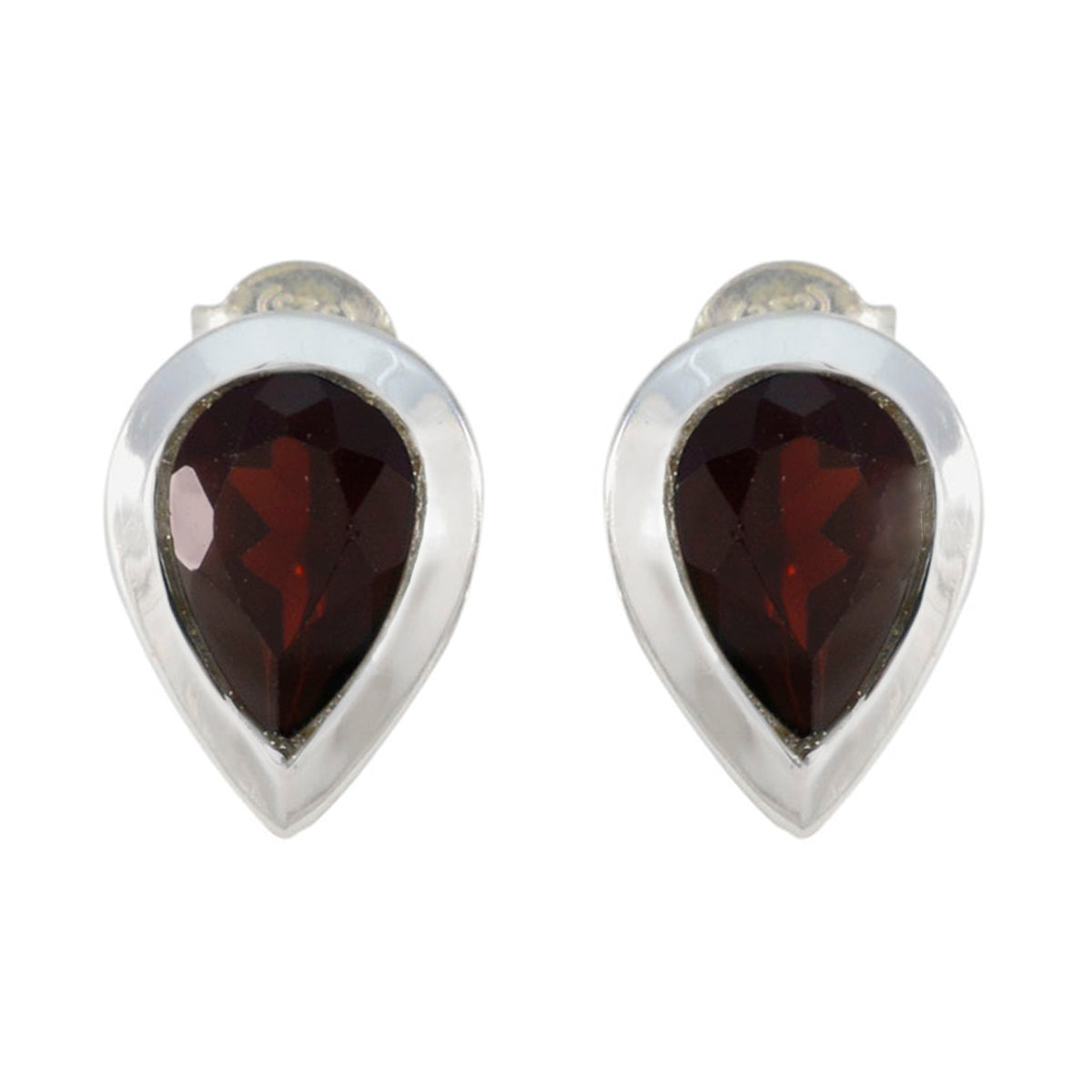Lucia Red Solitaire Earrings for Everyday Glam Garnet Red Stud