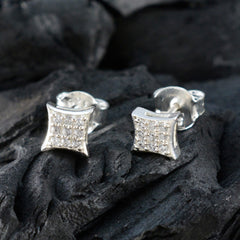 Lucia White Stud Earrings for Everyday Glam