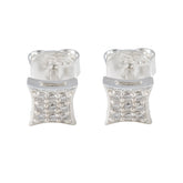 Lucia White Stud Earrings for Everyday Glam Cubic Zirconia White Stud