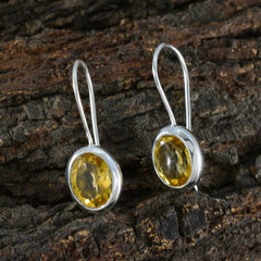 Lucia Yellow Dangle Earrings with Gemstone Elegance