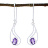 Lucy Purple Earrings for Party - Elegant Design Amethyst Purple Dangle