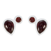 Luisa Red Stud Earrings for Everyday Glam Garnet Red Stud