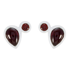 Luisa Red Stud Earrings for Everyday Glam Garnet Red Stud