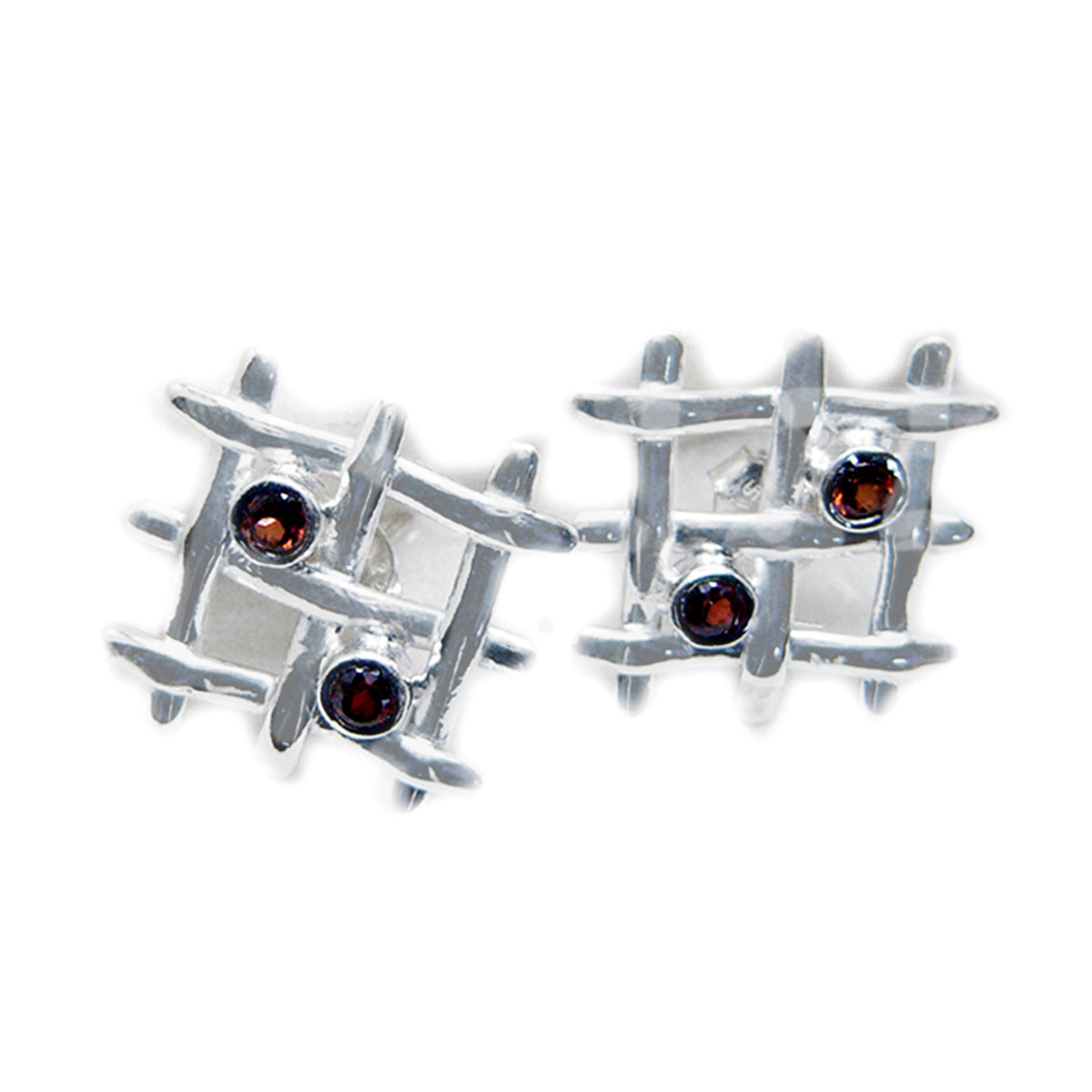 Luisa Red Stud Earrings for Everyday Glam Garnet Red Stud