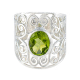 Luna Filigree Green Ring - Elegant Gemstone Jewelry Peridot Green
