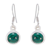 Luna Green Solitaire Earrings - Stylish Gemstone Jewelry Malachite Green Dangle
