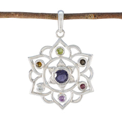Luna Multicolor Pendant India - Gemstone Elegance Multi Stone multicolor Multicolor