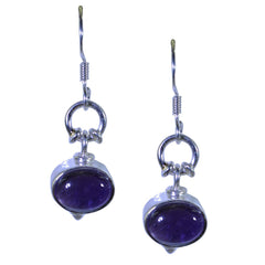 Luna Purple Dangle Earrings - Vibrant Silver Jewelry