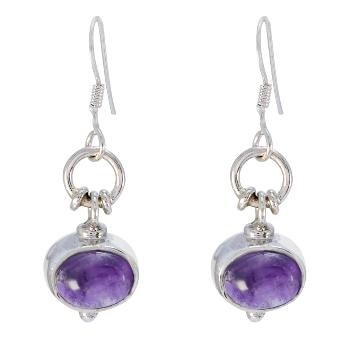 Luna Purple Dangle Earrings - Vibrant Silver Jewelry Amethyst Purple Dangle