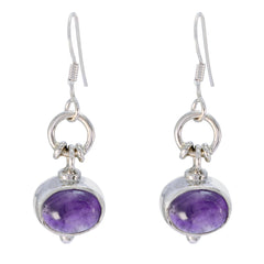 Luna Purple Dangle Earrings - Vibrant Silver Jewelry Amethyst Purple Dangle