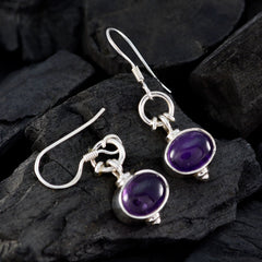 Luna Purple Dangle Earrings - Vibrant Silver Jewelry