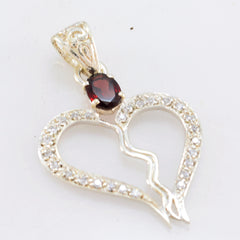 Luna Red Pendant with Heart Design and Gemstone Accents