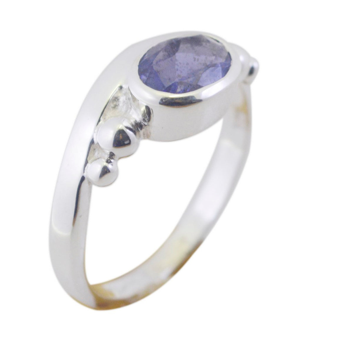 Riya Luxurious Blue Solitaire Ring for Everyday Elegance Iolite Blue
