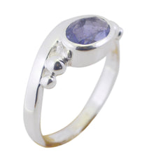 Riya Luxurious Blue Solitaire Ring for Everyday Elegance Iolite Blue