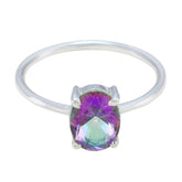 Zazlle Luxurious Gemstone Ring for Everyday Elegance Mystic Quartz Multicolor