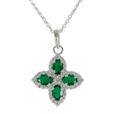 Tereza Luxurious Green Pendant with Diamond Accent Emerald CZ Green Green