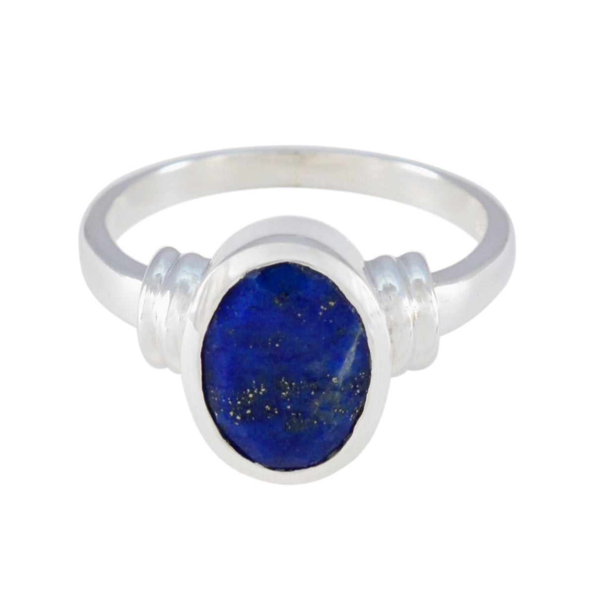 Natalie Luxury Blue Solitaire Ring with Sterling Silver Lapis Lazuli Blue