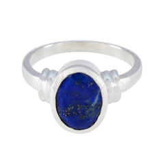 Natalie Luxury Blue Solitaire Ring with Sterling Silver Lapis Lazuli Blue