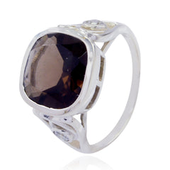 Anna Luxury Brown Solitaire Ring with Sterling Silver