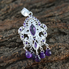 Maria Gemstone Pendant with Amethyst Elegance
