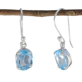 Mariana Blue Solitaire Dangle Earrings for All Occasions Blue Topaz Blue Dangle