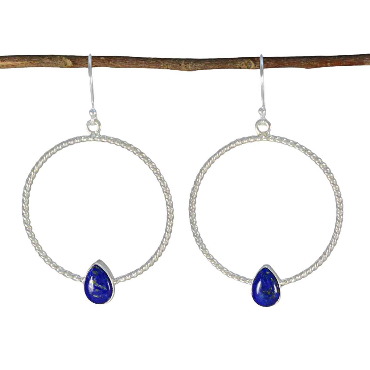 Mariana Blue Solitaire Earrings for Chic Everyday Wear Lapis Lazuli Blue Dangle