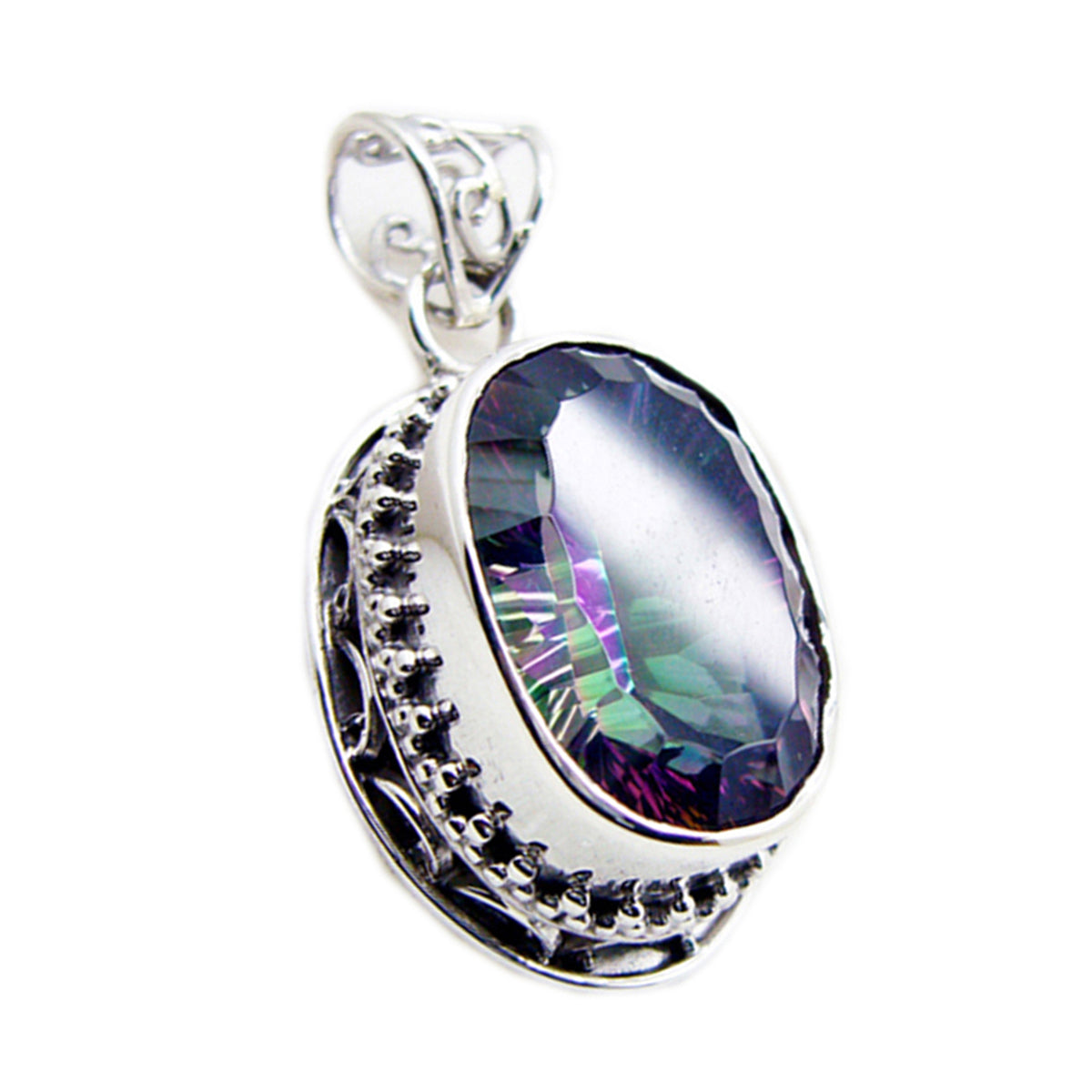 Mariana Gemstone Jewelry Elegant Oval Pendant Mystic Quartz multicolor Multicolor