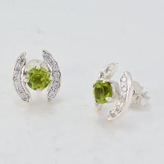 Mariana Green Stud Earrings with Sparkling Details