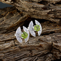 Mariana Green Stud Earrings with Sparkling Details