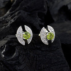 Mariana Green Stud Earrings with Sparkling Details