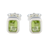 Mariana Green Stud Earrings for Everyday Glamour Peridot Green Stud