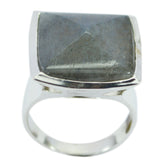 Mariana Traditional Grey Solitaire Ring Labradorite Gray