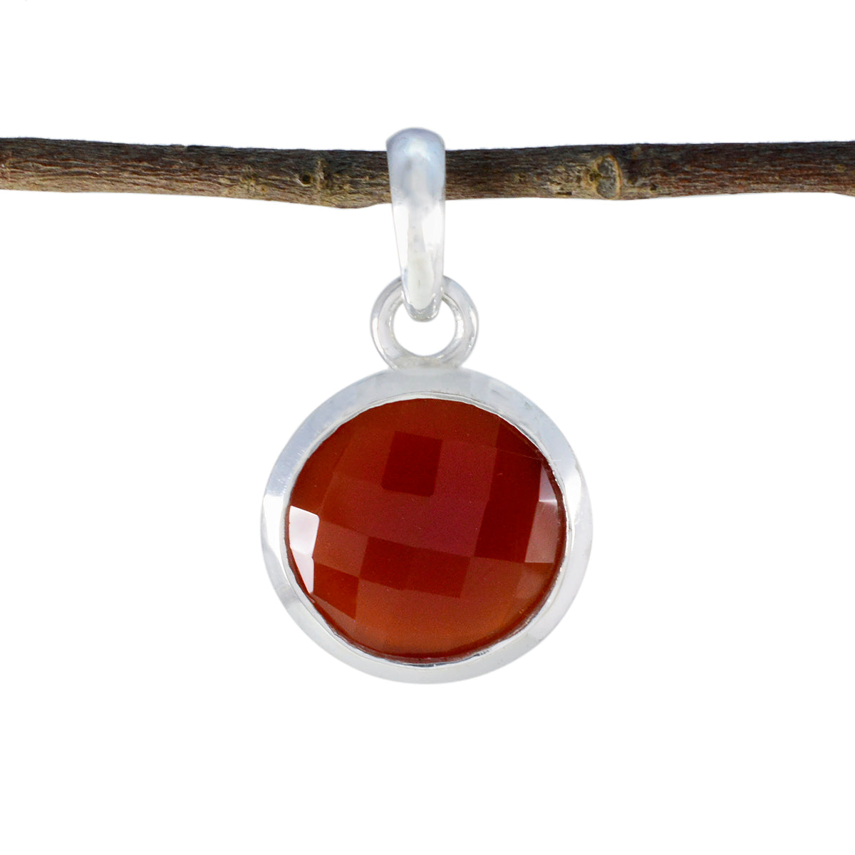 Mariana Red Wedding Pendant with Sterling Silver Setting Red Onyx Red Red