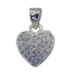 Mariana White Pendant Heart-Shaped Sparkling Charm White CZ White White