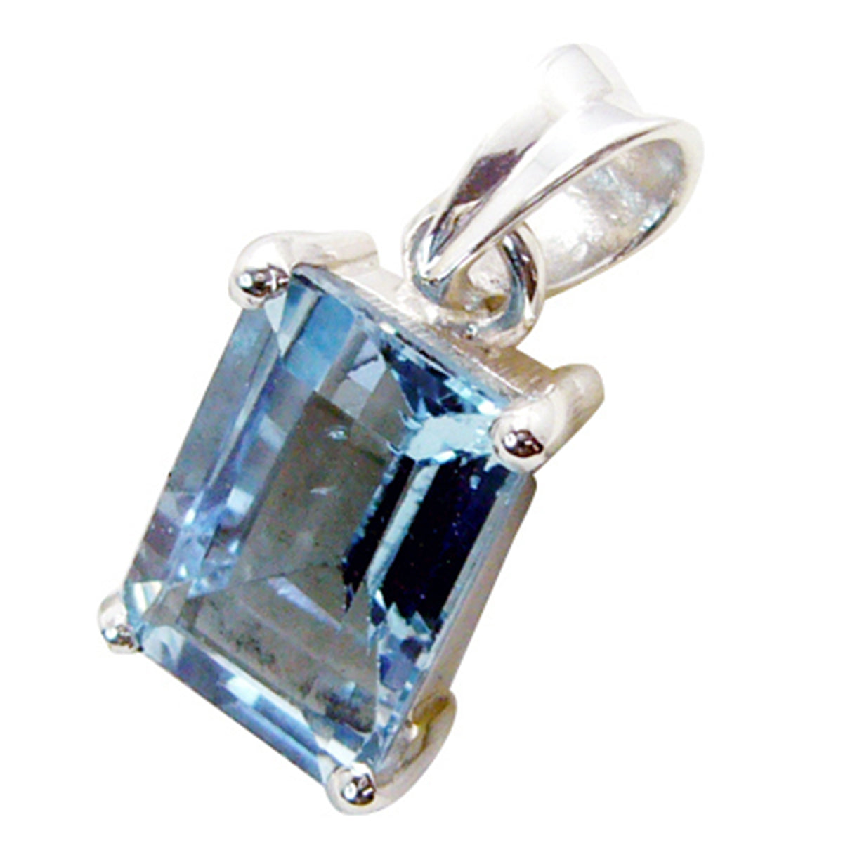 Maya Blue Slim Pendant - Elegant Gemstone Jewelry Blue Topaz Blue Blue