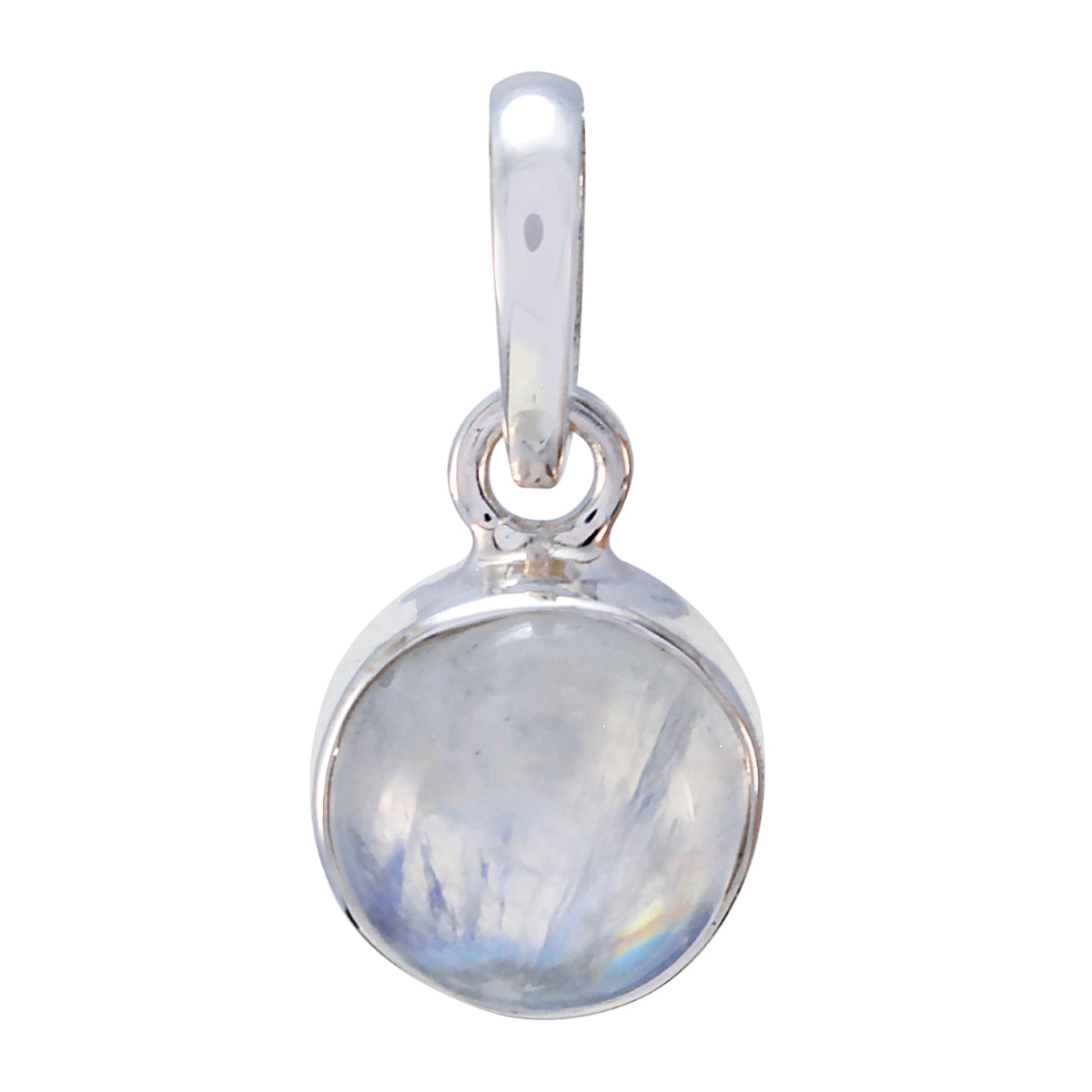Maya White Love Pendant with Elegant Gemstone Charm Rainbow Moonstone White White